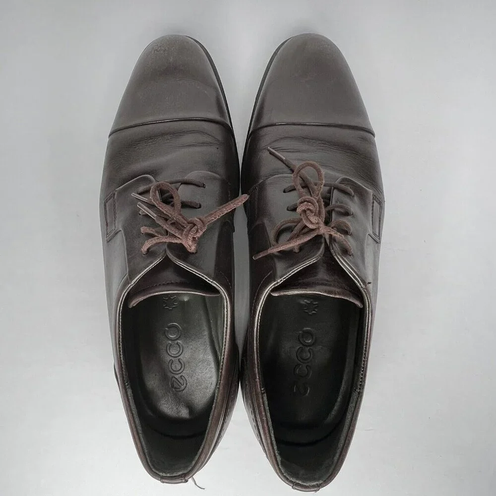 Ecco Mens Brown Leather Dress Oxford Lace-Up Comfort Shoes Mens Size 11.5